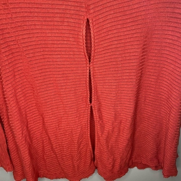 Free People Lover Rib Split Back Knit Sweater - Rust, Terracotta - Picture 5 of 10